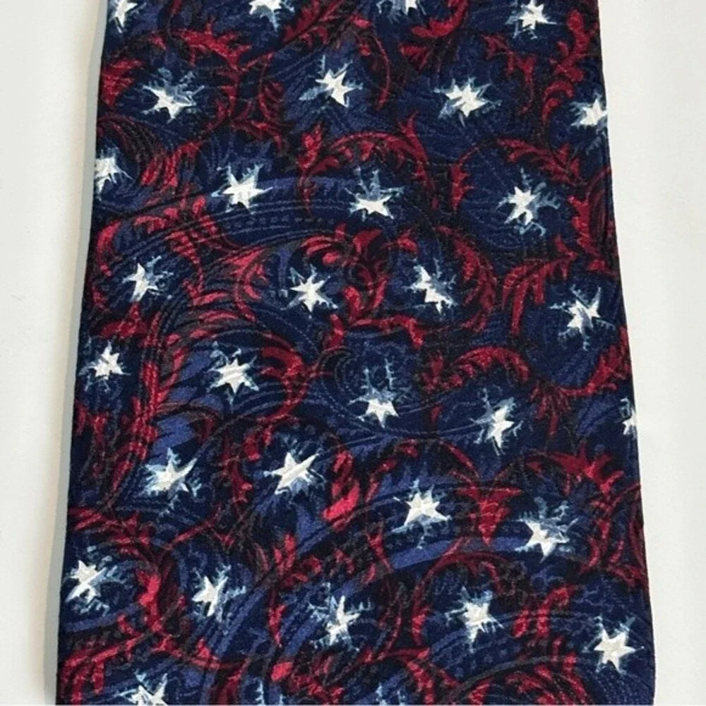 Christian Dior Silk Navy Red White Tie